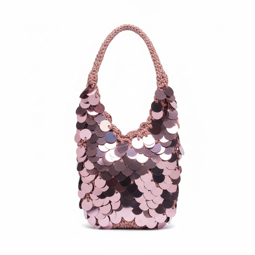 Pul Detaylı Mini Çanta – Siyah