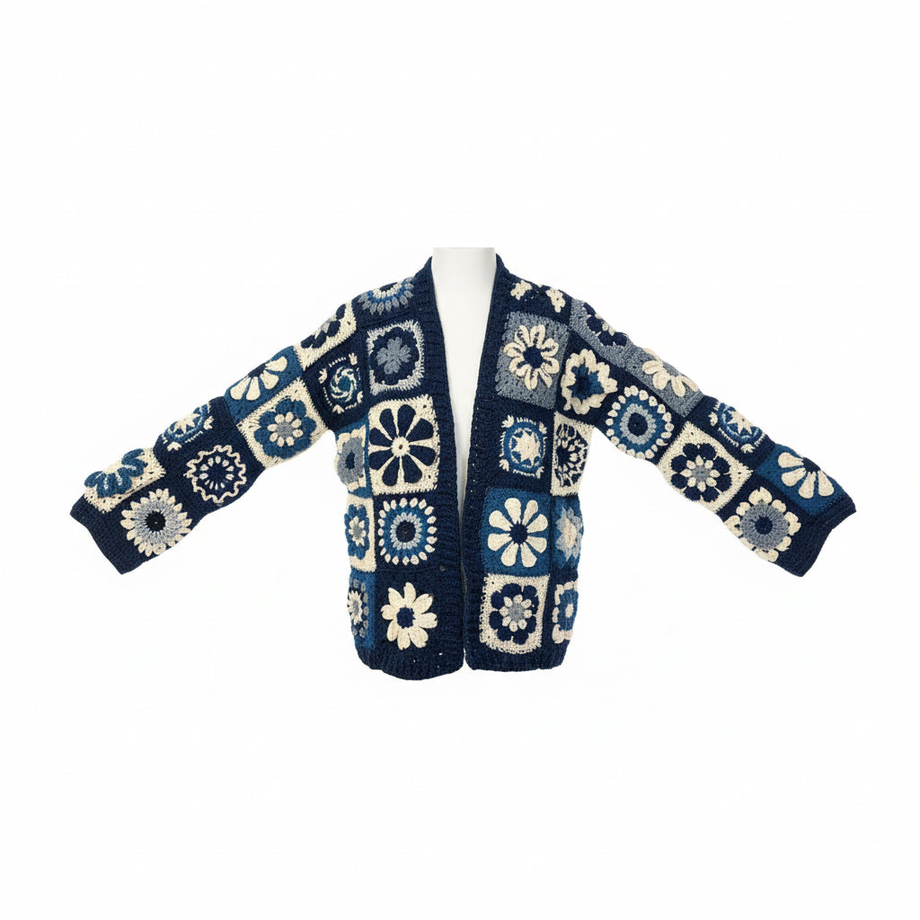 El Yapımı Örgü Patchwork Hırka