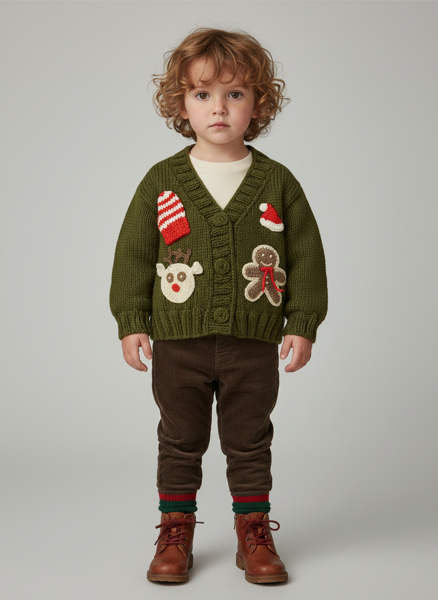 El Örgüsü Yılbaşı Hırkası – Zencefilli Renkler