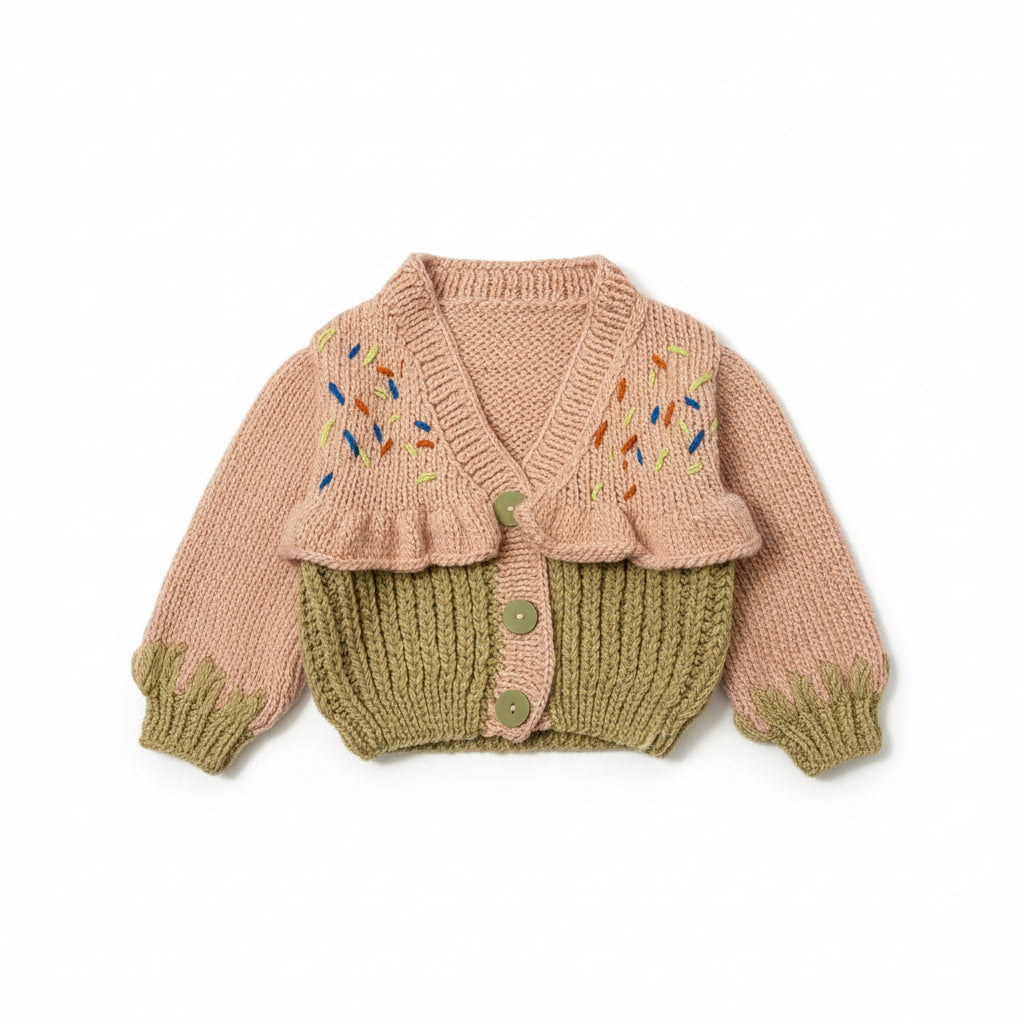 Cupcake Model El Örgüsü Çocuk Takımı | Hırka ve Etek