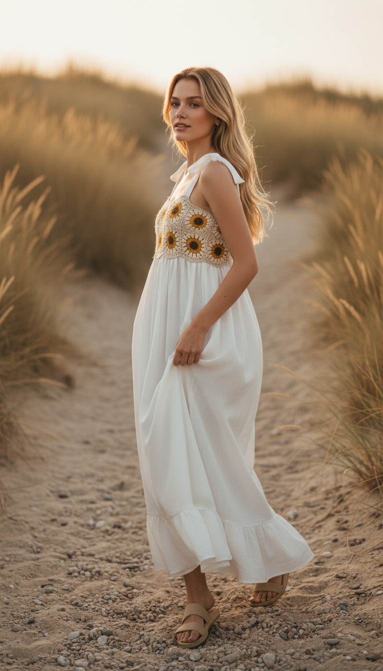 El Örgüsü ve Dokuma Kumaş Anne–Kız Kombini