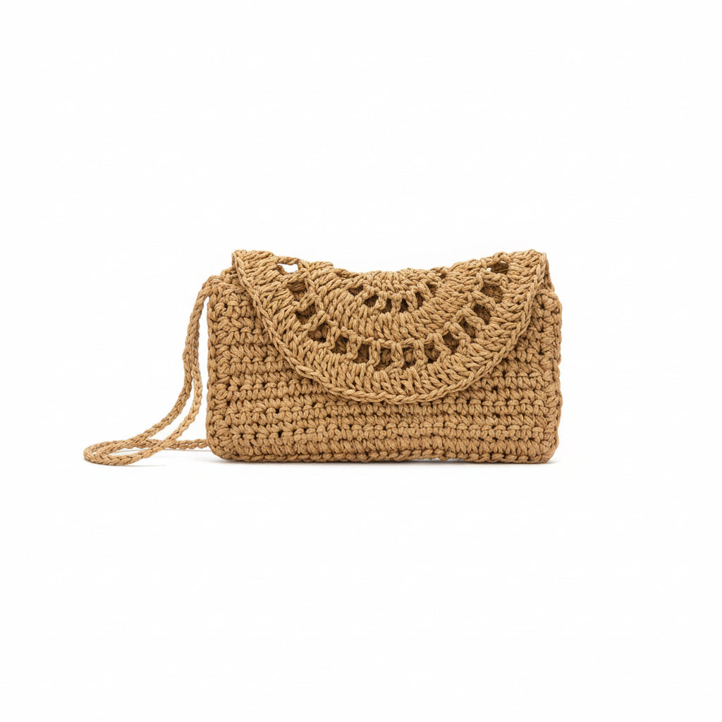 Mini Cep Boy El Örgüsü Dokulu Çanta