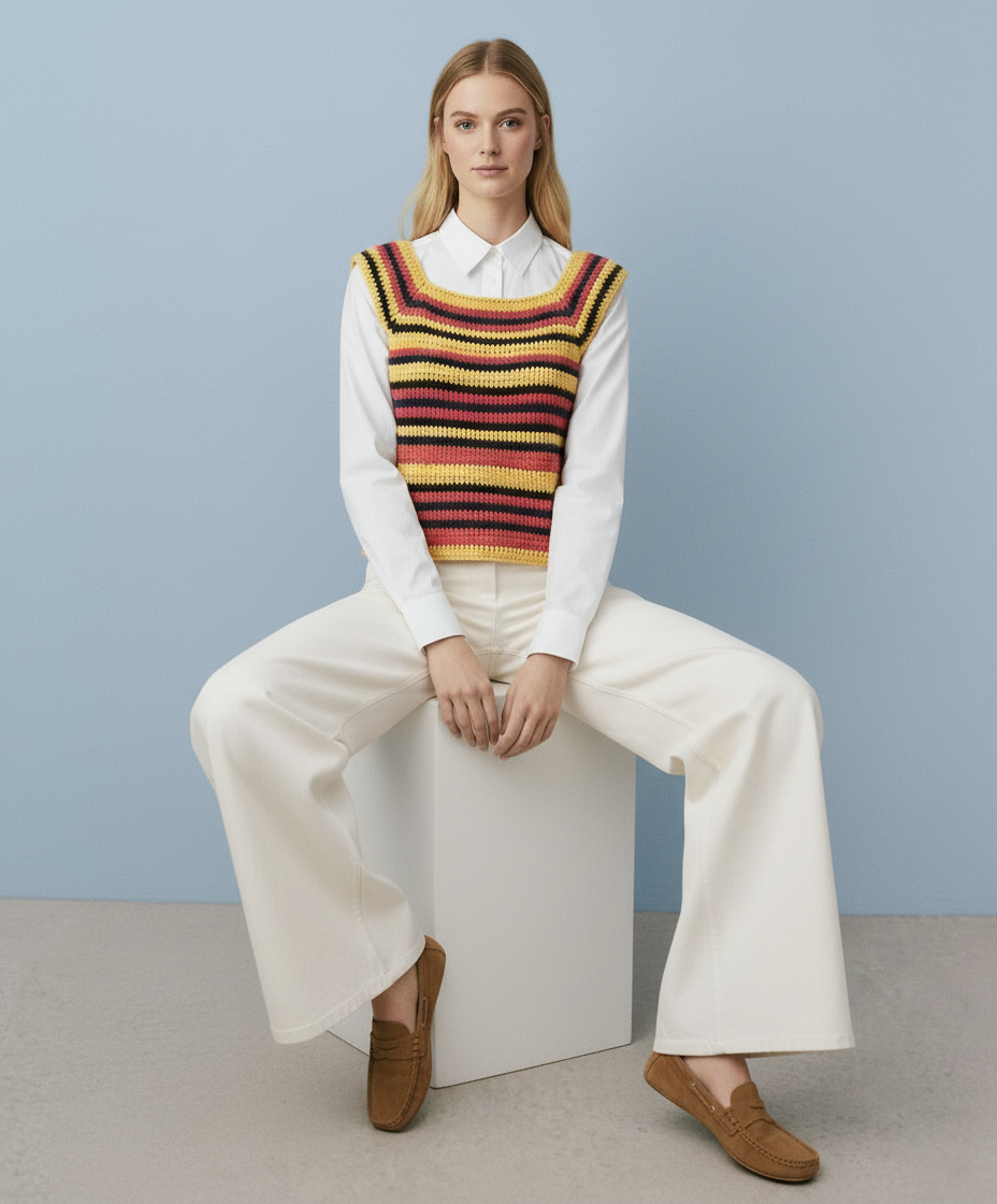 El Örgüsü Renkli Süveter