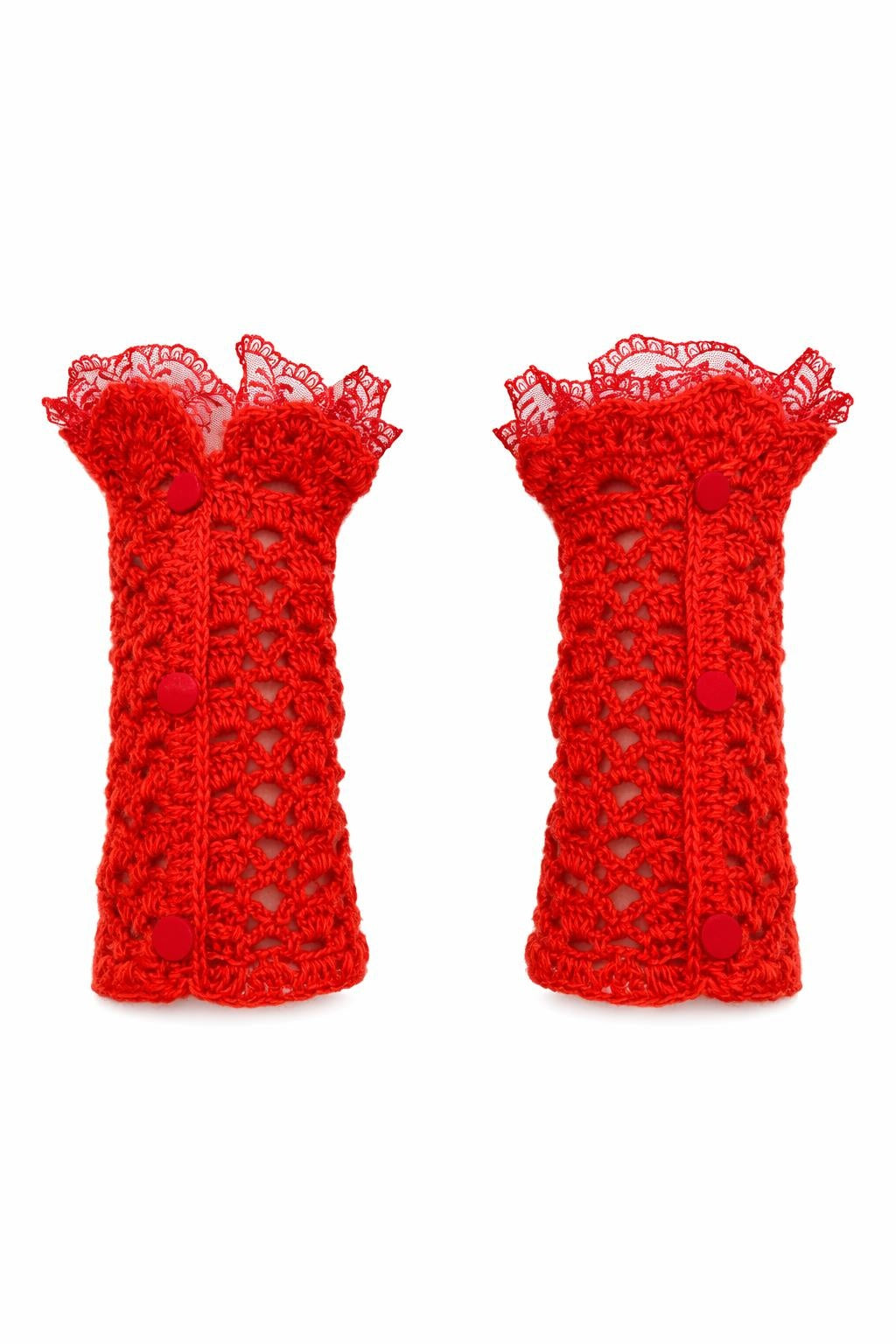El Örgüsü Dantel Detaylı Özel Tasarım Bileklik Eldiven
