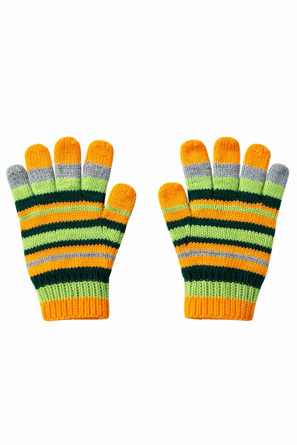 El Örgüsü Çizgili Kış Eldiveni
