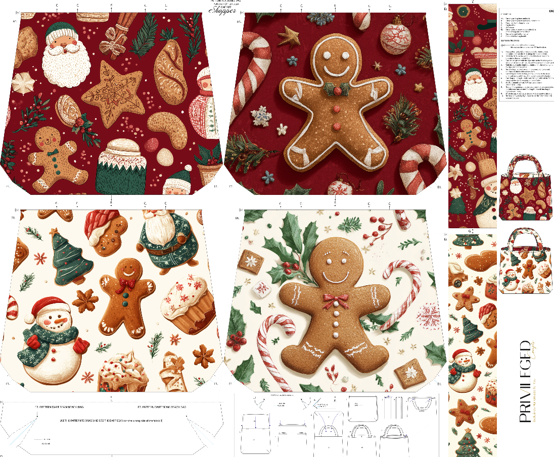 Christmas Gingerbread Çanta Kumaşı