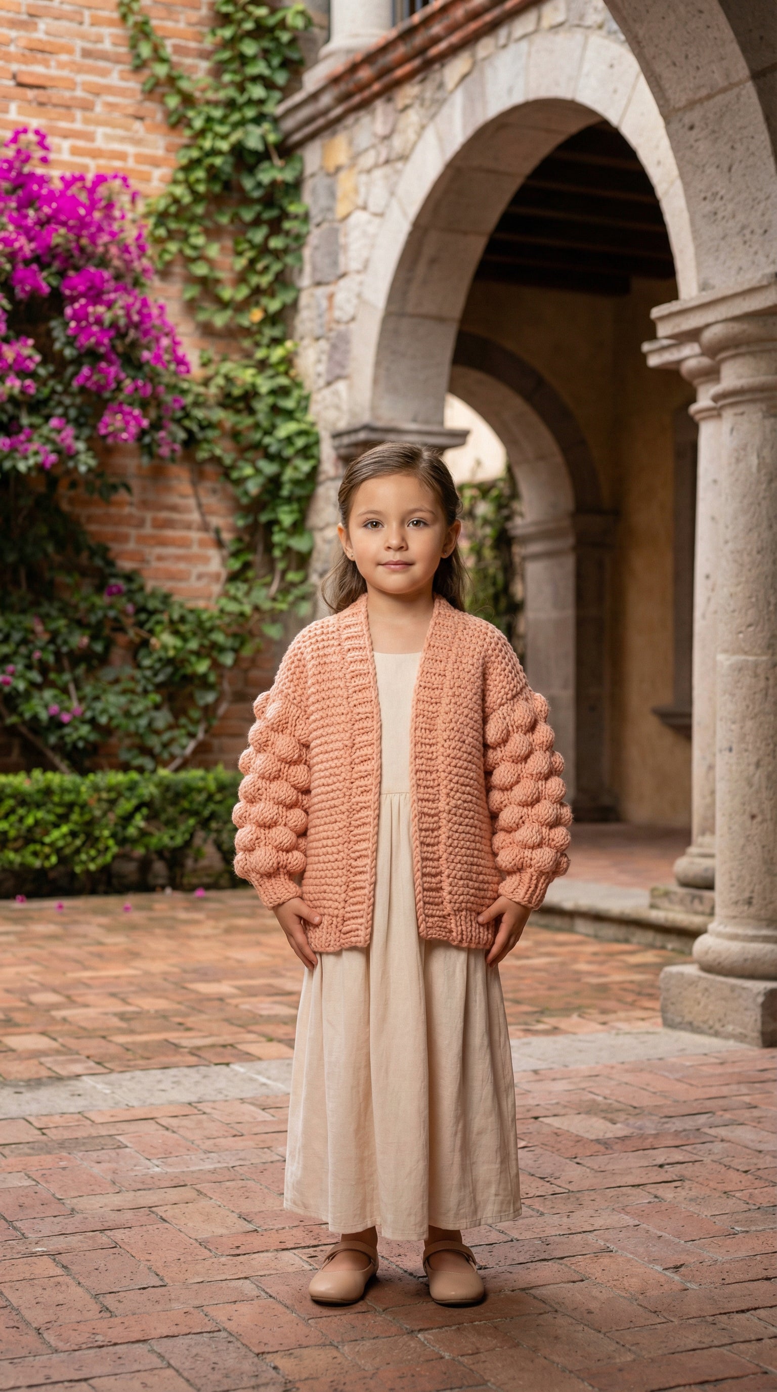 El Örgüsü Çocuk Hırka  | Baloncuk Kol Detaylı