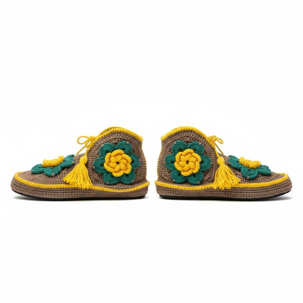 El Örgüsü Ev Botu | Çiçek Desenli