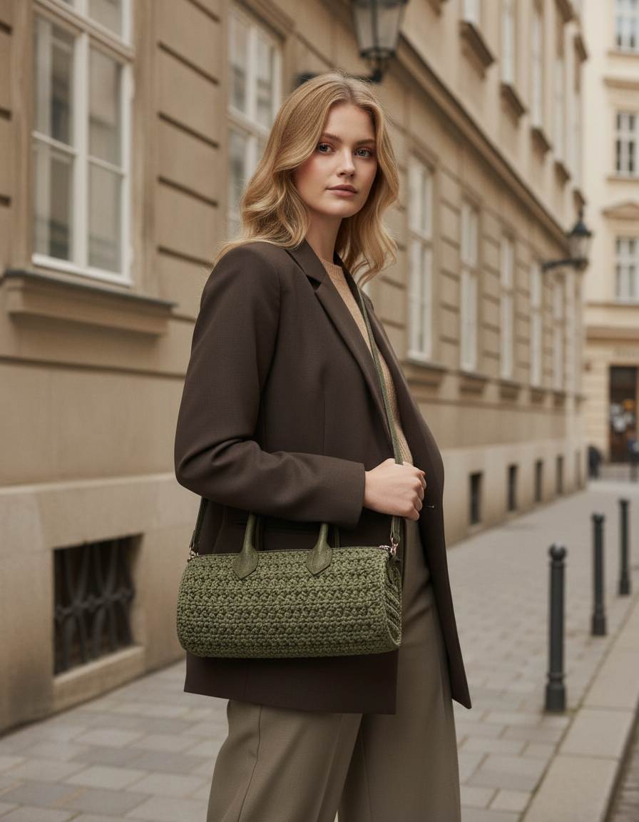 El Örgüsü Çanta – Haki Yeşil