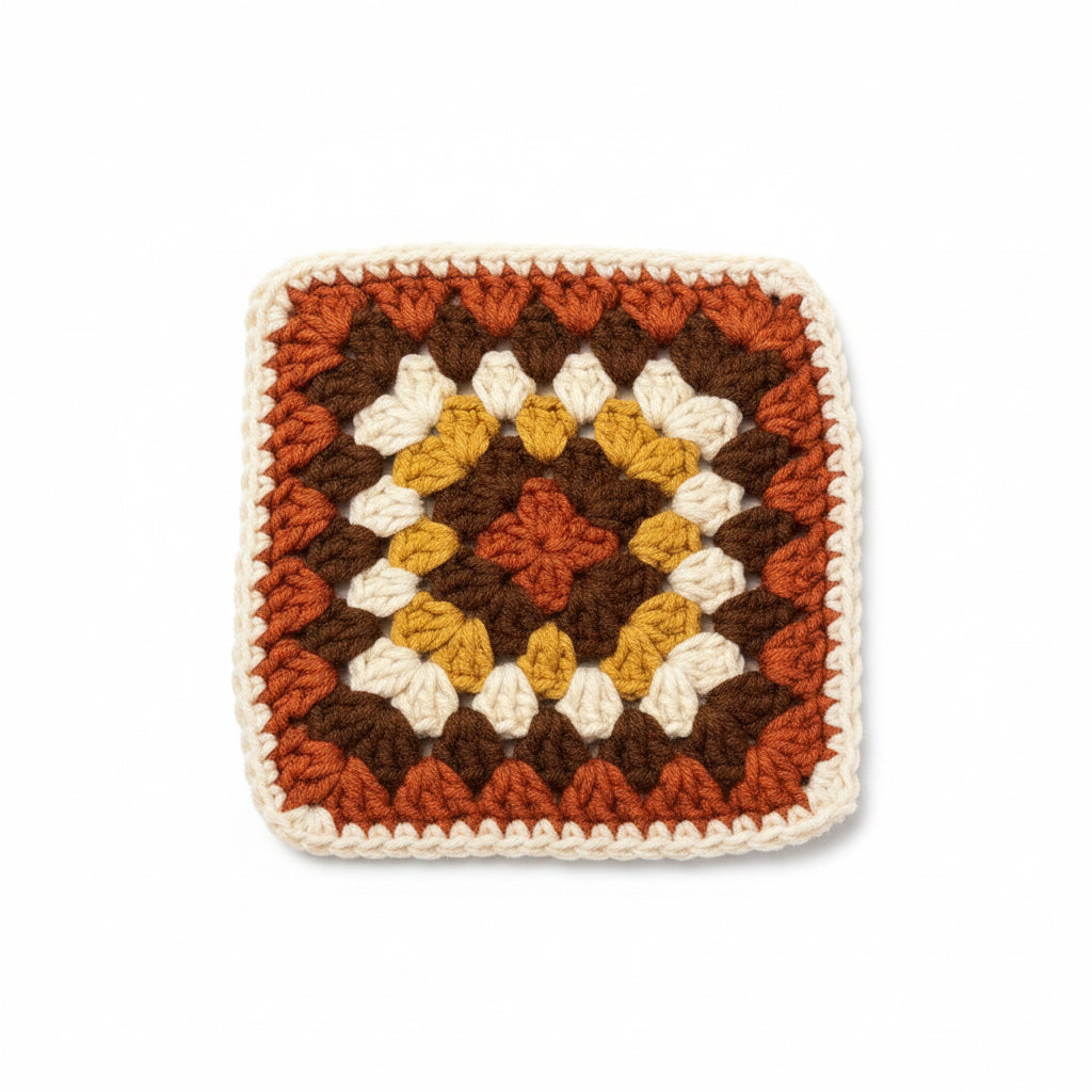 El Örgüsü Bardak Altlığı – Retro Renklerde Kare Model