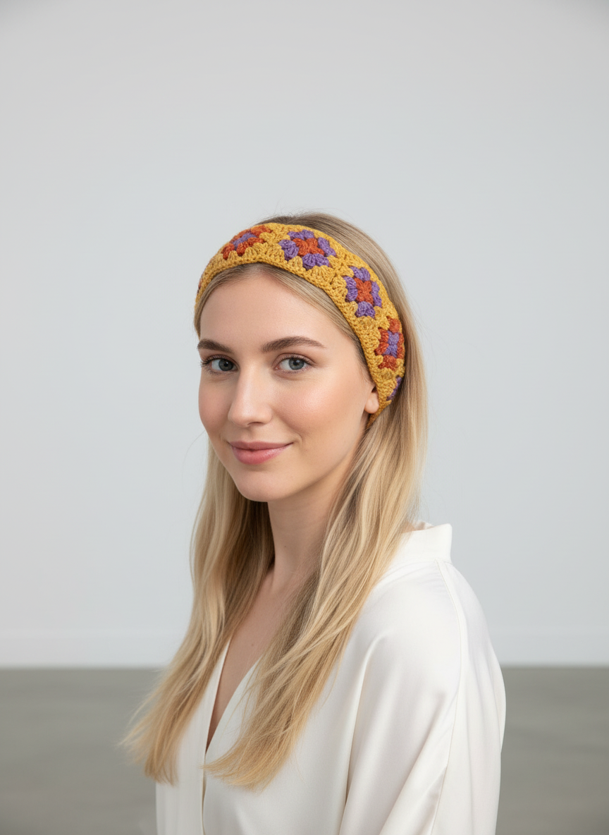 El Örgüsü Vintage Desenli Bandana