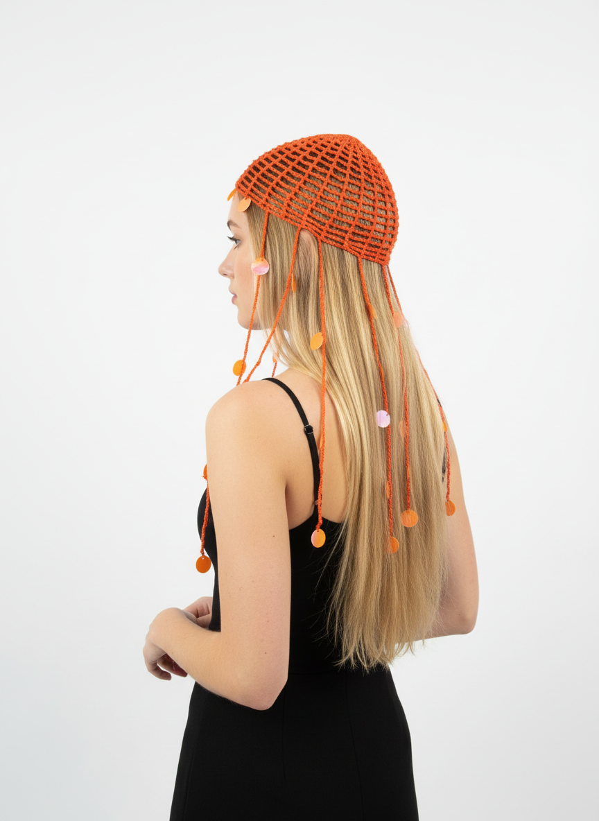 El Örgüsü Pullu File Bandana