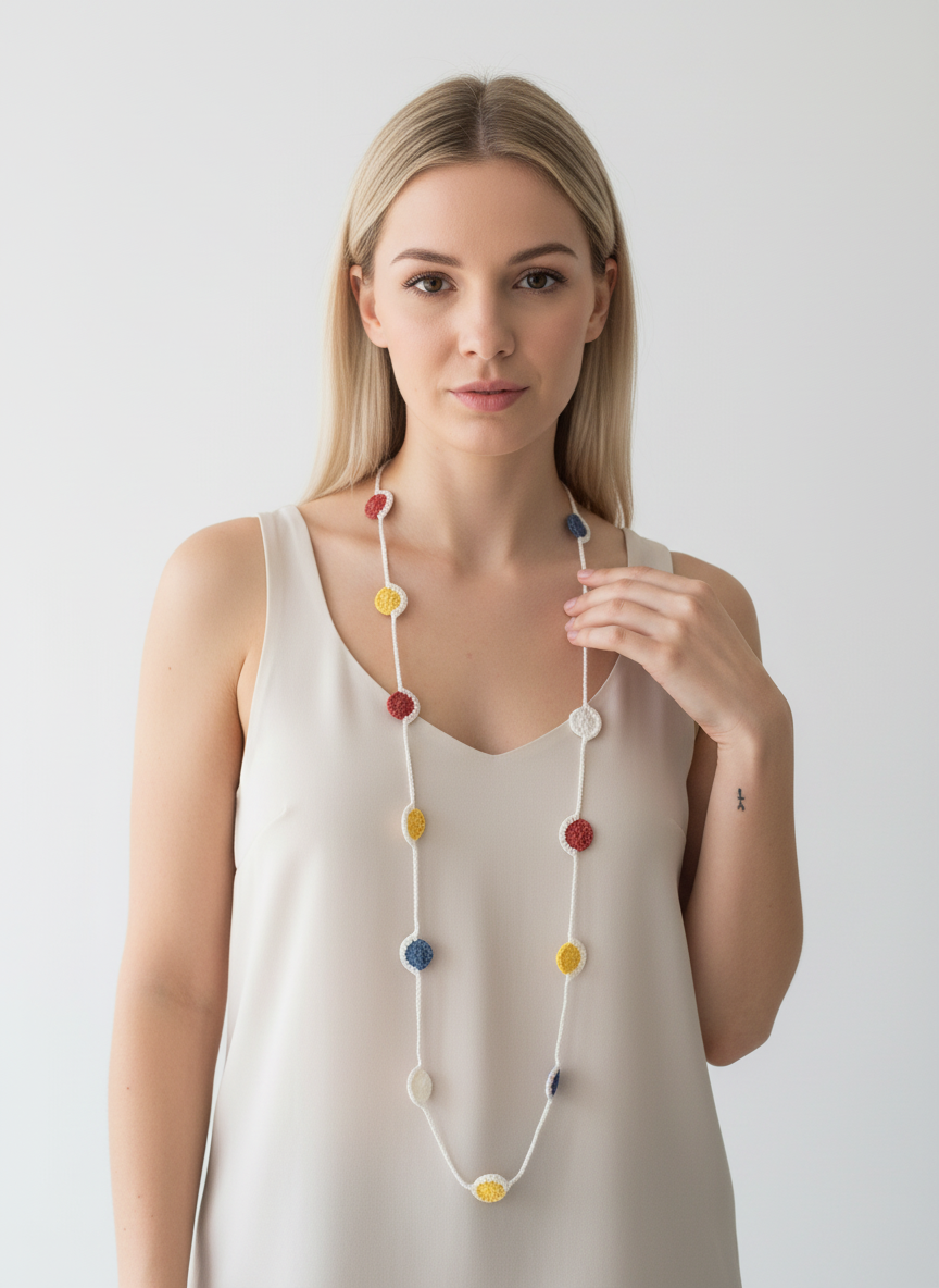 El Örgüsü Kolye – Renkli Minimal Aksesuar