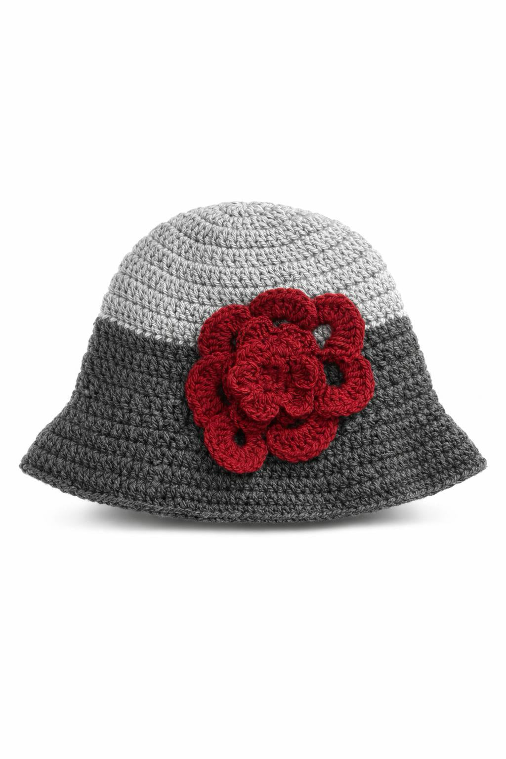 El Örgüsü Çiçek Detaylı Şapka