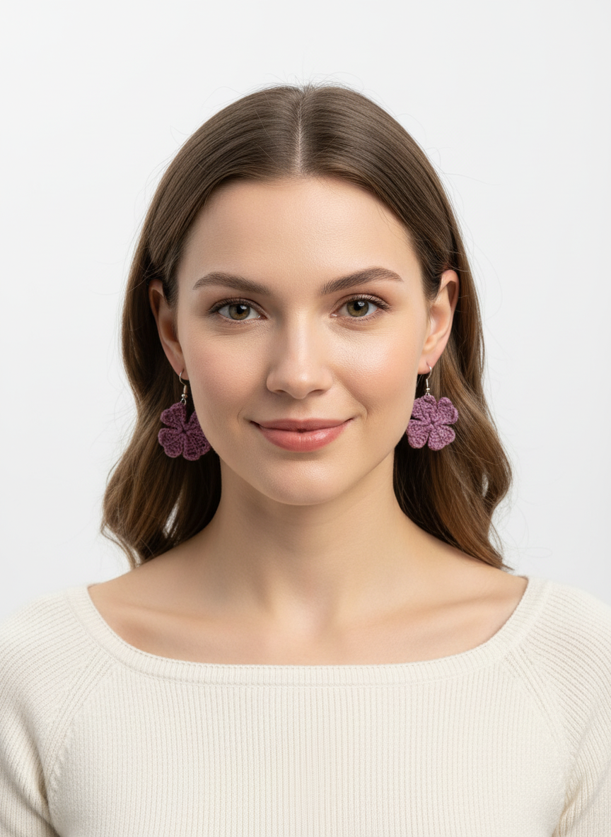 El Örgüsü Çiçek Küpe