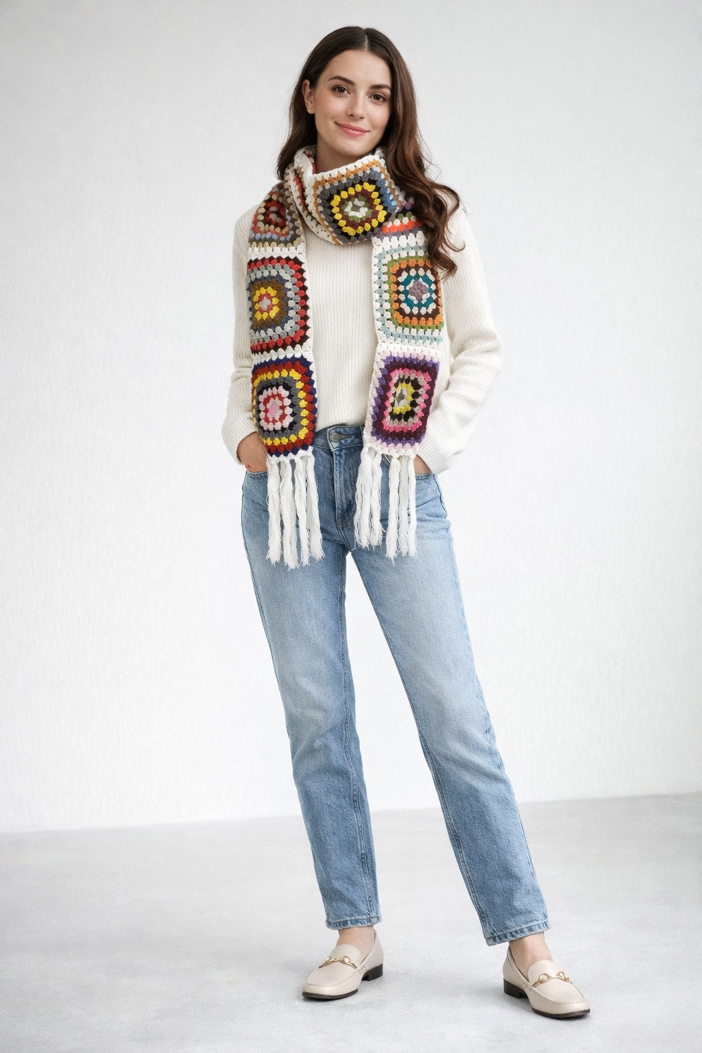 El Örgüsü Renkli Atkı