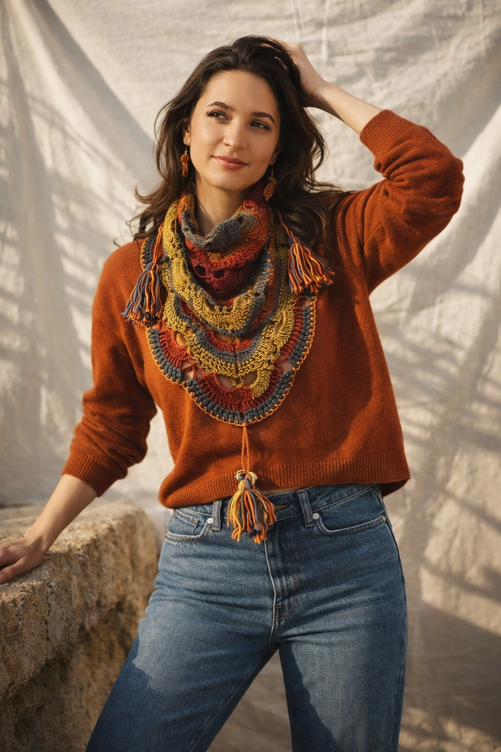 El Örgüsü Boyun Şalı