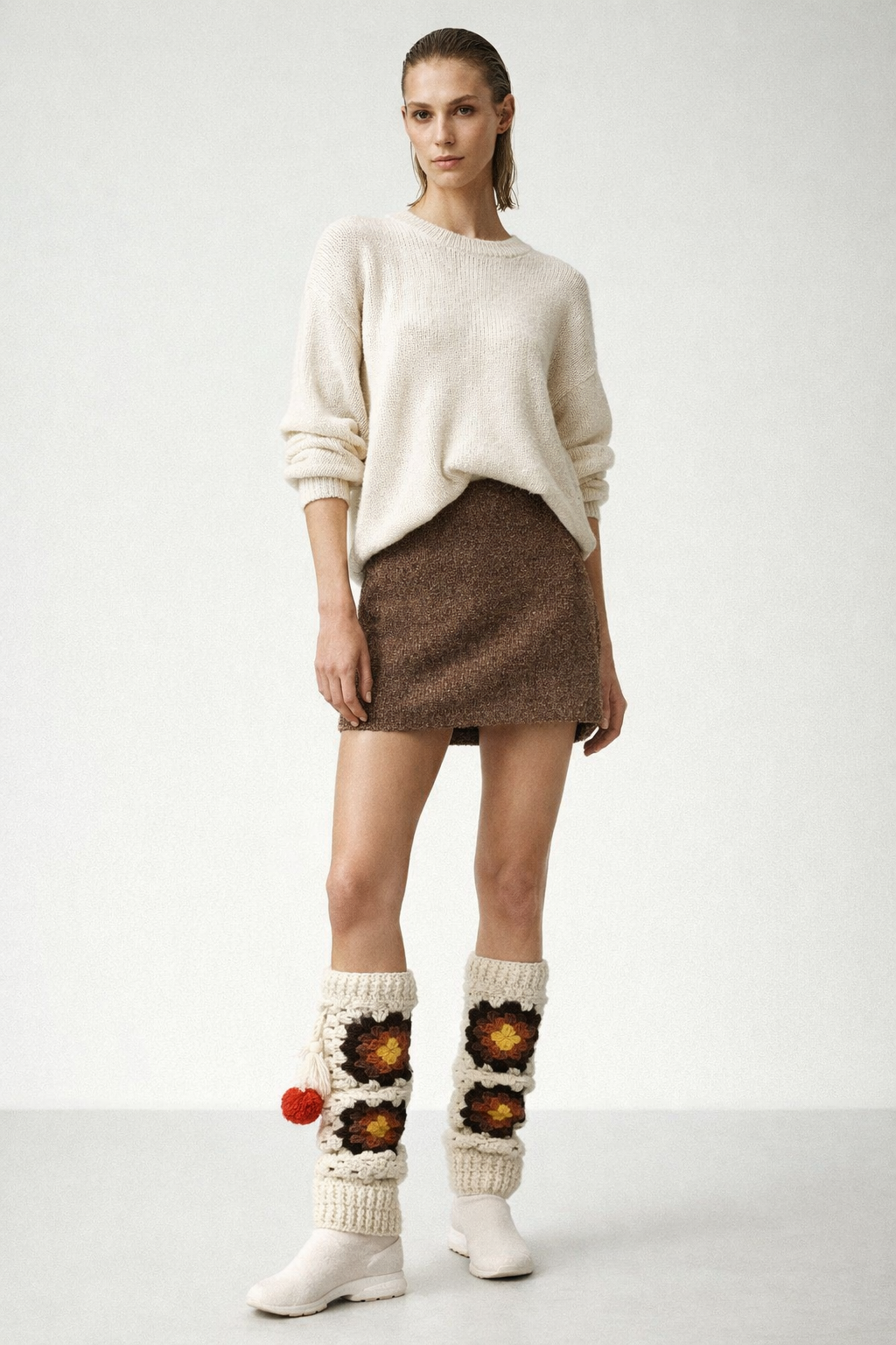 El Örgüsü Granny Motifli Kadın Tozluk – Özel Tasarım