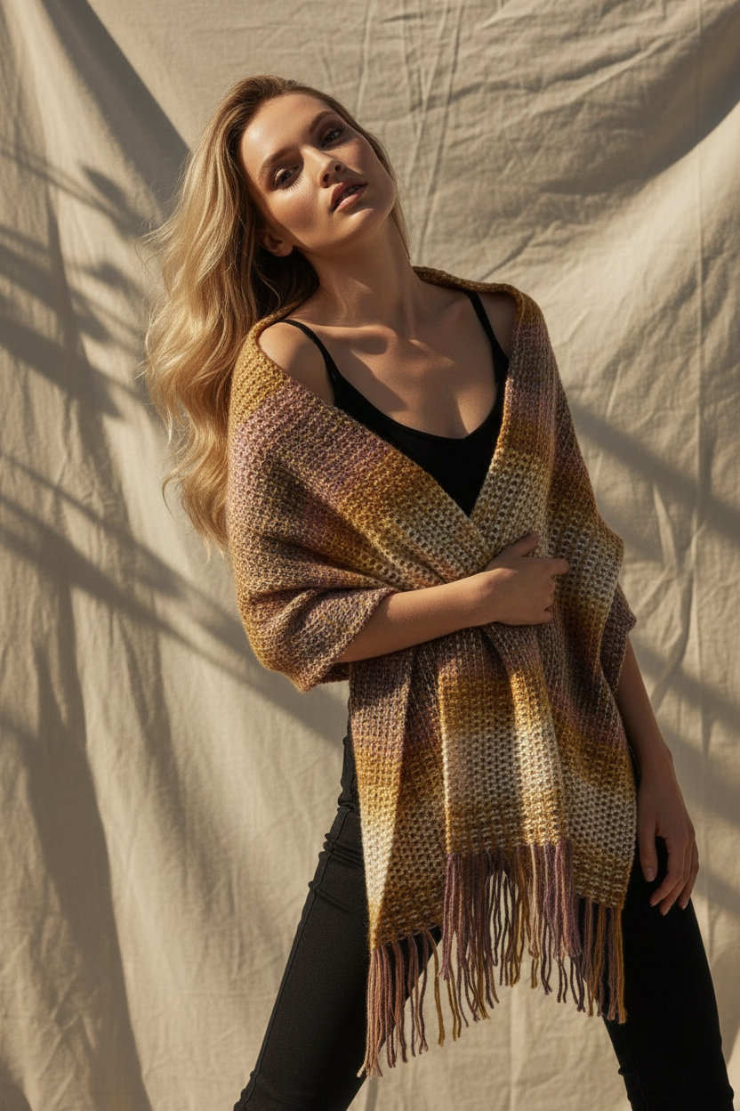 El Örgüsü Püsküllü Şal