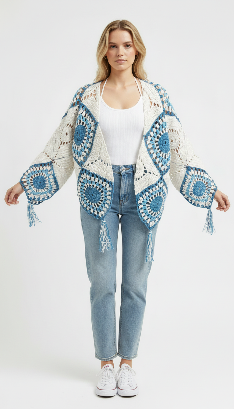 El Örgüsü Motifli Hırka