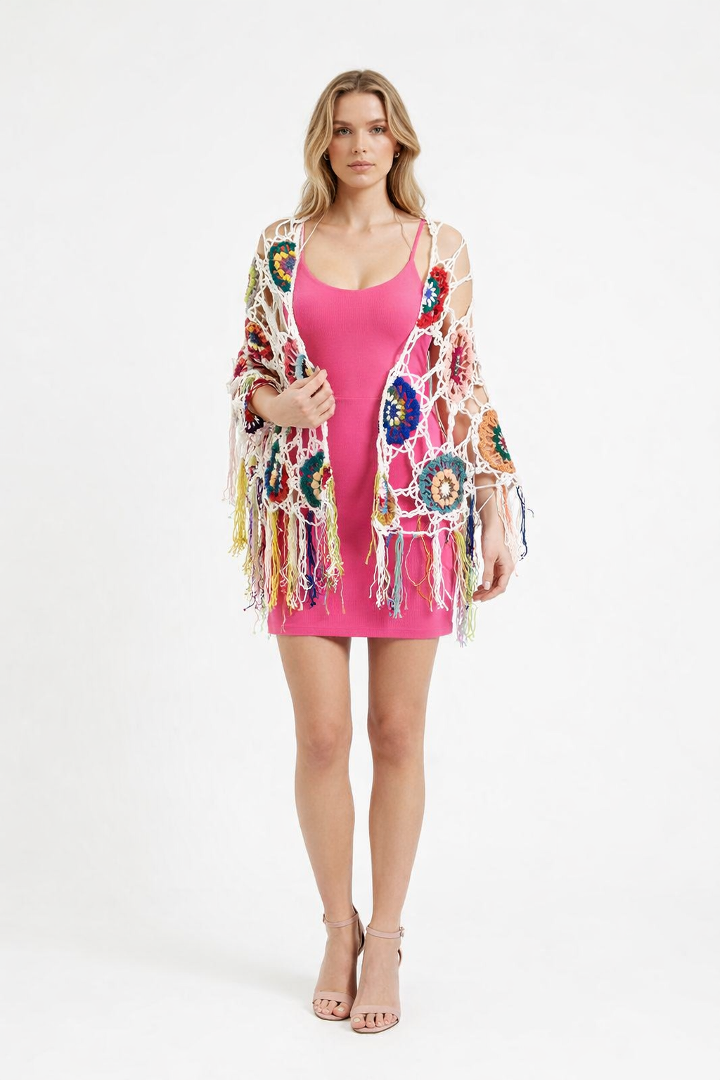 Motifli El Örgüsü Bohem Şal