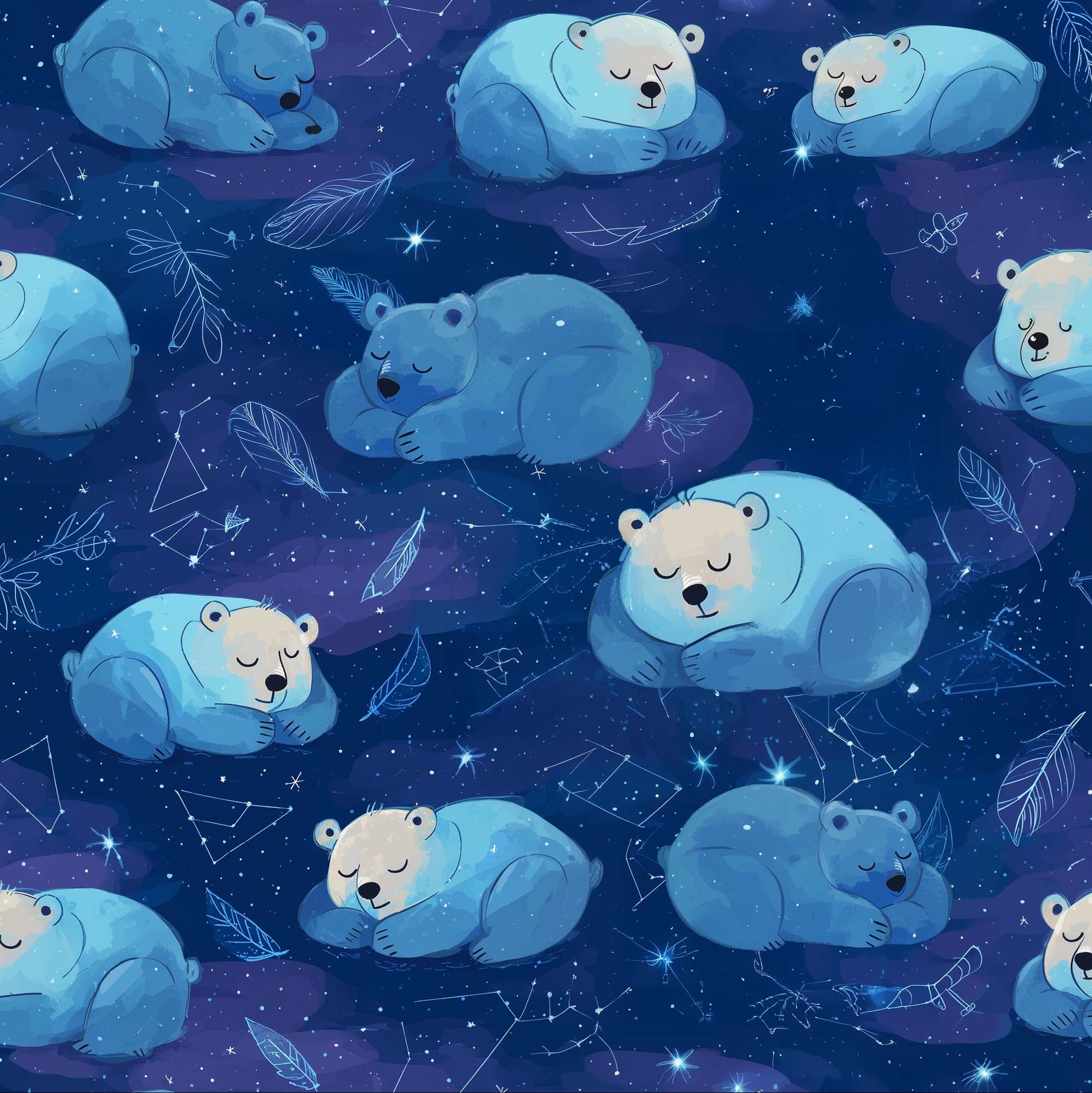 My Blue Bears – Çocuklar İçin Pamuklu Örme Kumaş